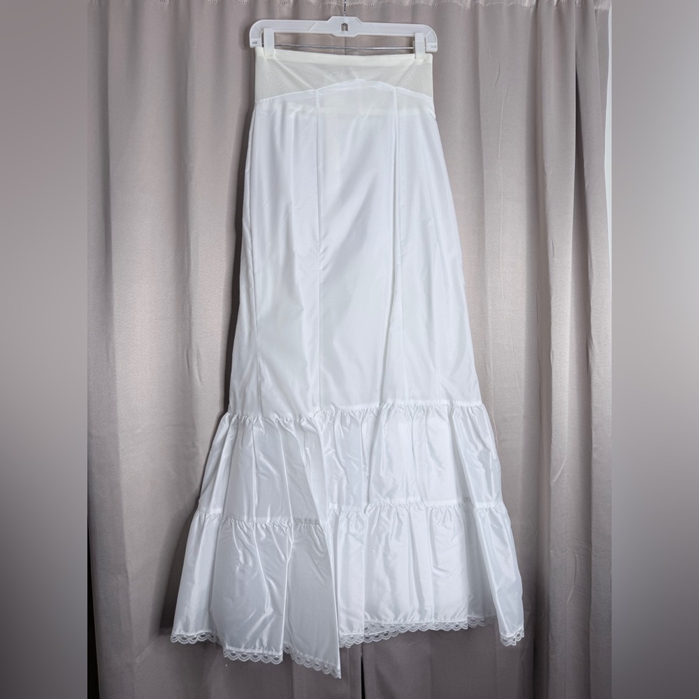 White Cotton Tiered Maxi Skirt